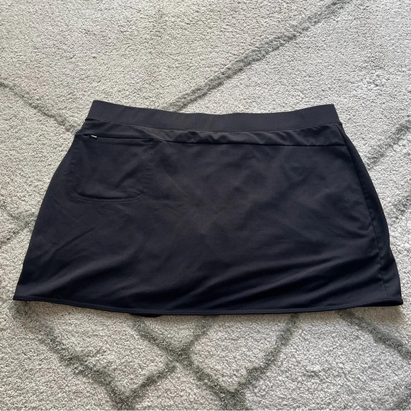 Lands End black skort pull on athletic high rise skirt with built in shorts XL - Picture 6 of 7